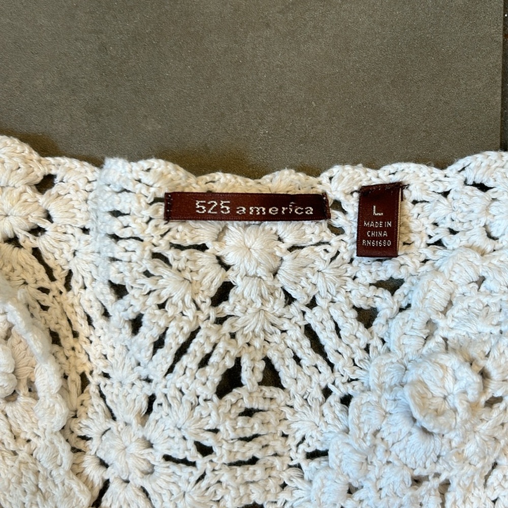 525 America Crocheted, One Hundred Percent Cotton Tunic/ Top - Picture 5 of 13